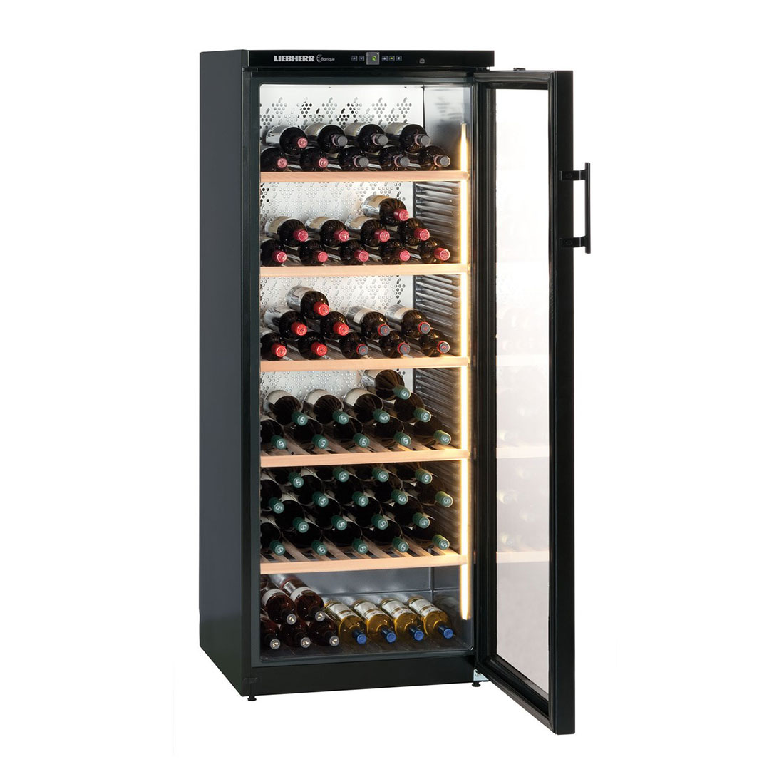 Liebherr-WKb-4112-Barrique-Wine-Storage-Cabinet---Front-Open
